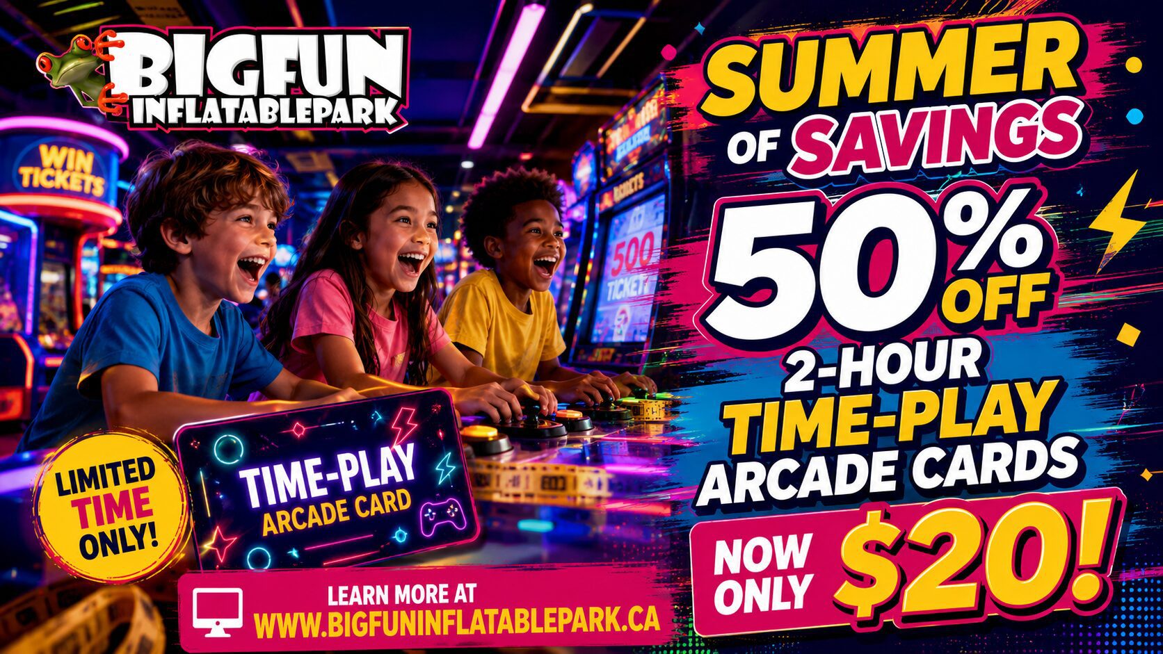 16to9 50% OFF 2-HOUR TIME-PLAY ARCADE ChatGPT Image May 16, 2026, 04_05_06 PM