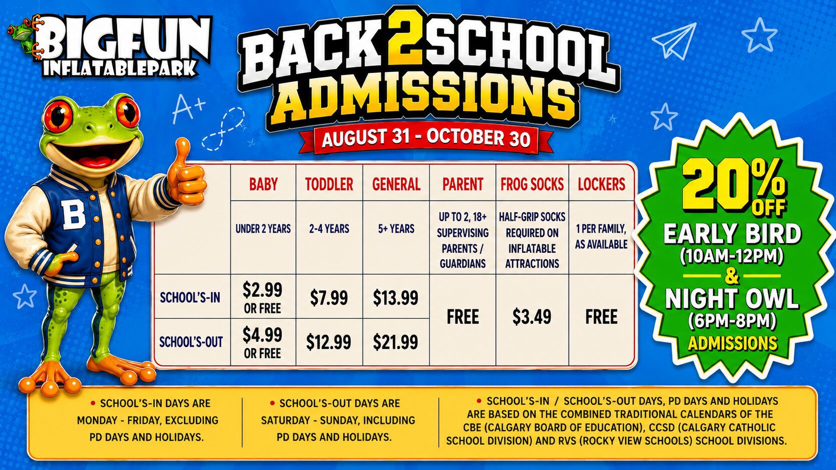 B2S ADMISSIONS SIGNAGE