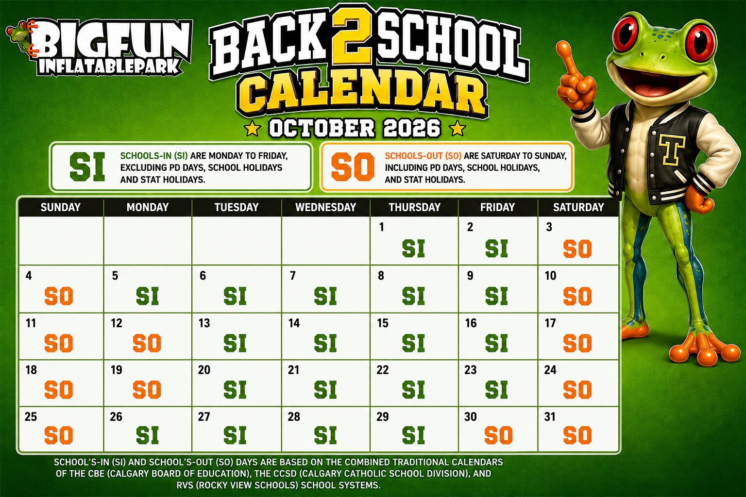 B2S OCT 2026 CALENDAR